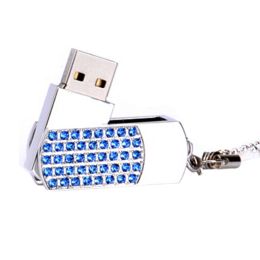 Cute Crystal USB 2.0 Flash Drive Memory Stick SD Card Memory Disk 32GB Blue