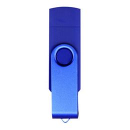 16GB Double Plug Cellphone/PC USB Storage Flash Drive Memory Stick/Disk Blue