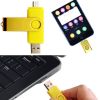 16GB Double Plug Cellphone/PC USB Storage Flash Drive Memory Stick/Disk White