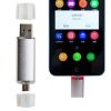 16GB Double Plug Cellphone/PC USB Flash Drive Dual-Purpose Memory Stick Silvery
