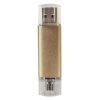 16GB Double Plug Cellphone/PC USB Flash Drive Dual-Purpose Memory Stick Golden