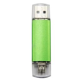16GB Double Plug Cellphone/PC USB Flash Drive Dual-Purpose Memory Stick Green