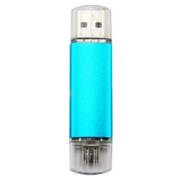 16GB Double Plug Cellphone/PC USB Flash Drive Dual-Purpose Memory Stick Blue