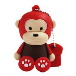 Lovely Monkey USB 2.0 Flash Drive Memory Stick USB 2.0 Memory Disk 16GB Red